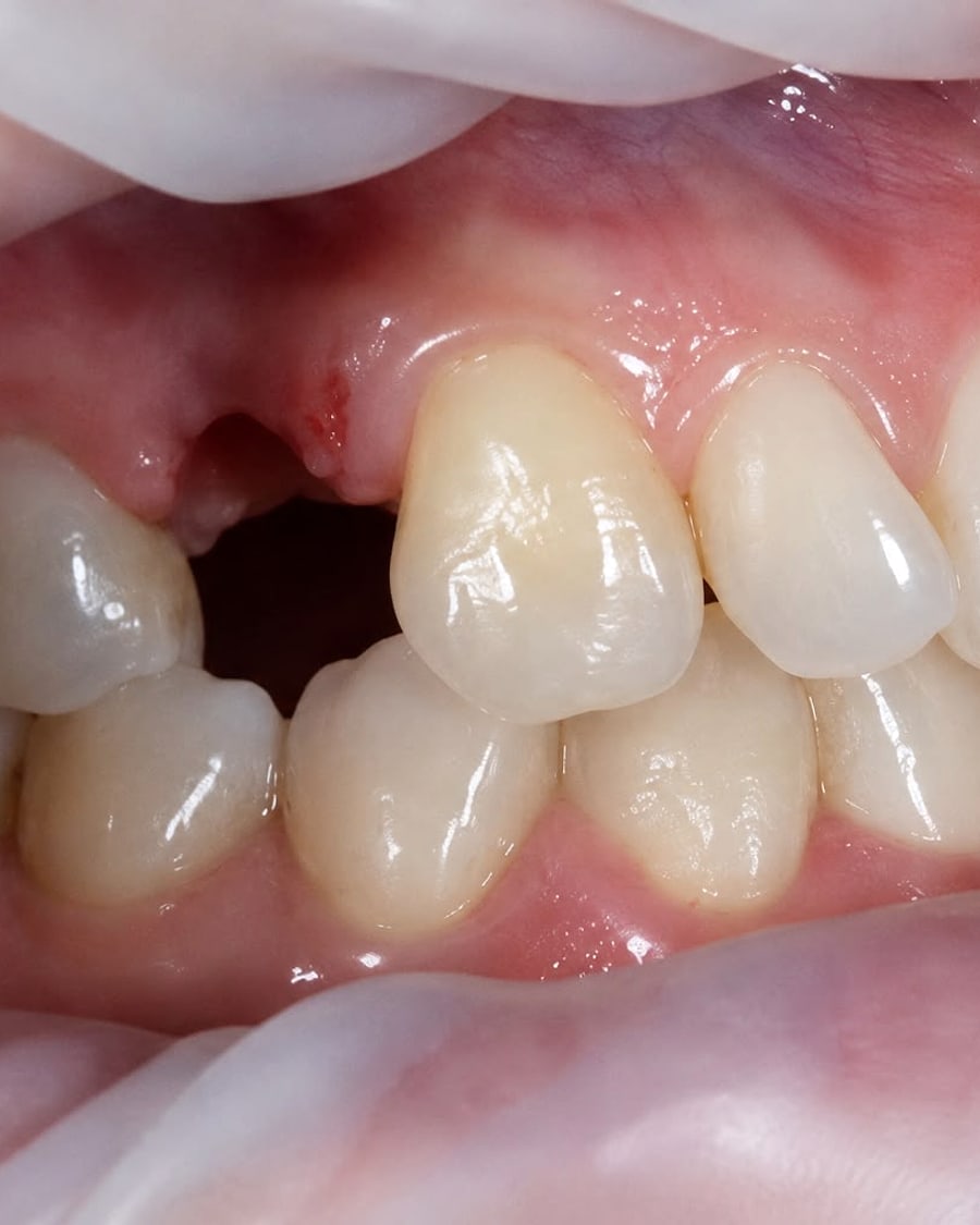 Stav pred ošetrením — Implantát